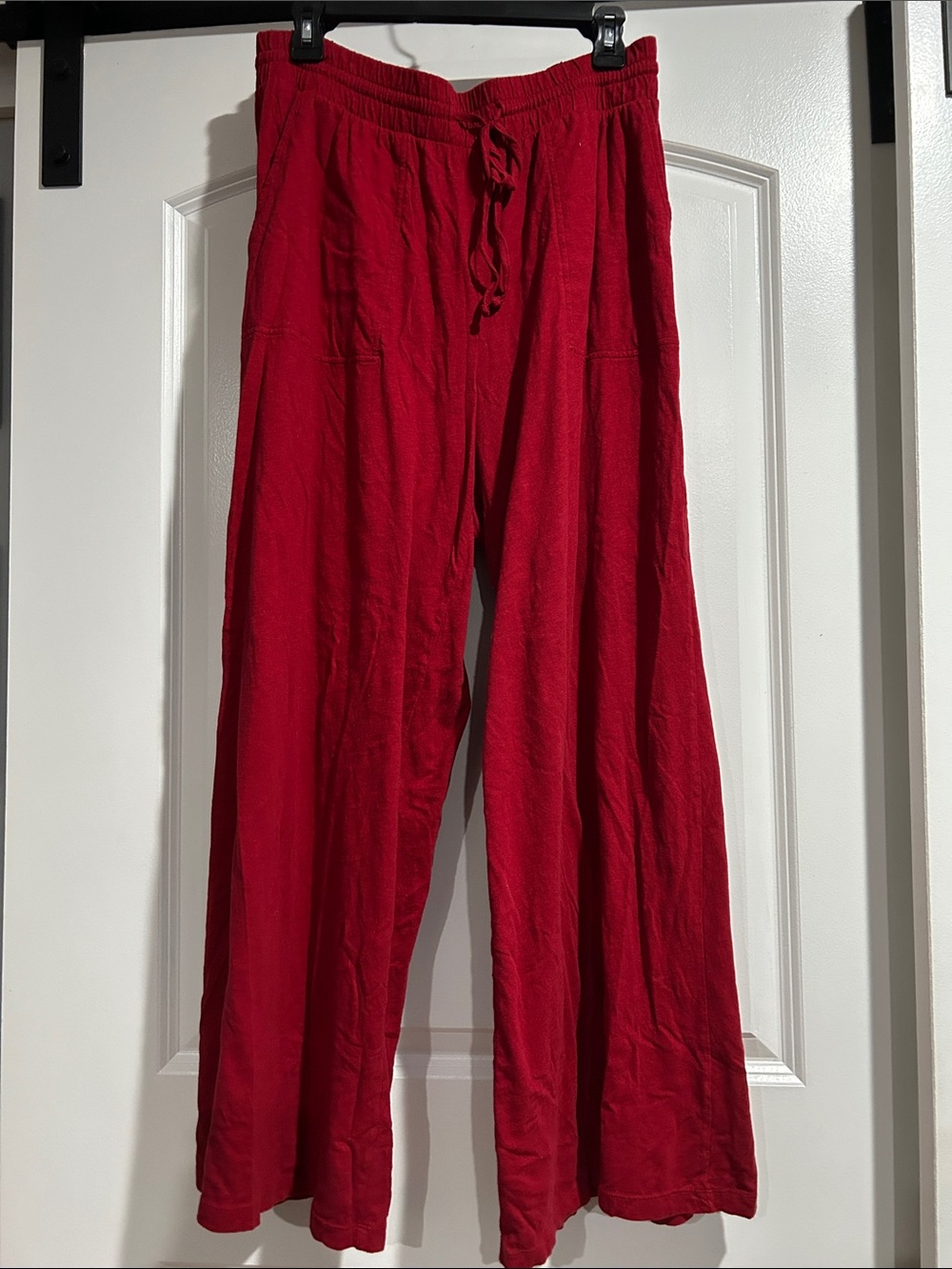 American Eagle Outfitters Wide Leg Drawstring Pants - Red